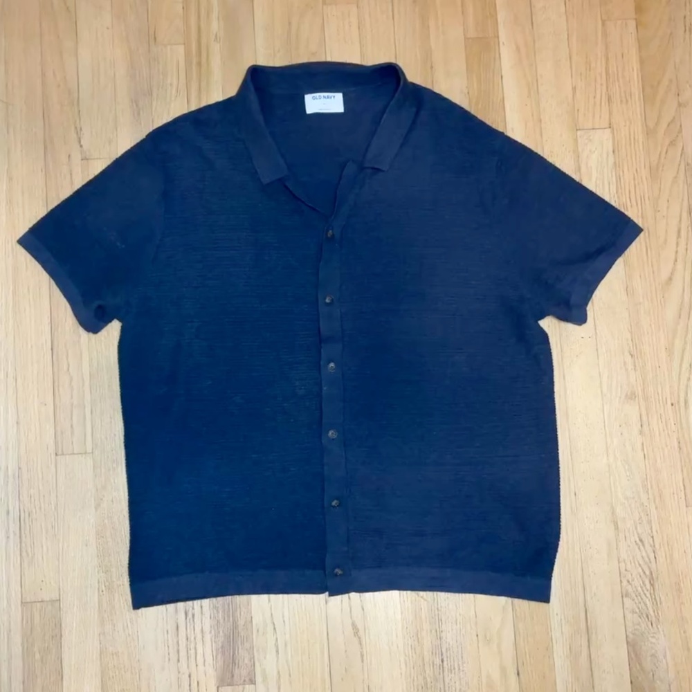 Blue Knit Warm Weather Shirt